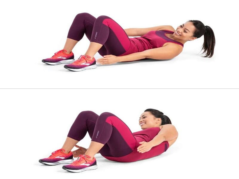 Bài tập thắt đáy lưng ong Twisting Waist Touch Feet hướng tới cơ liên sườn hai bên, tạo sự đồng đều và săn chắc. 